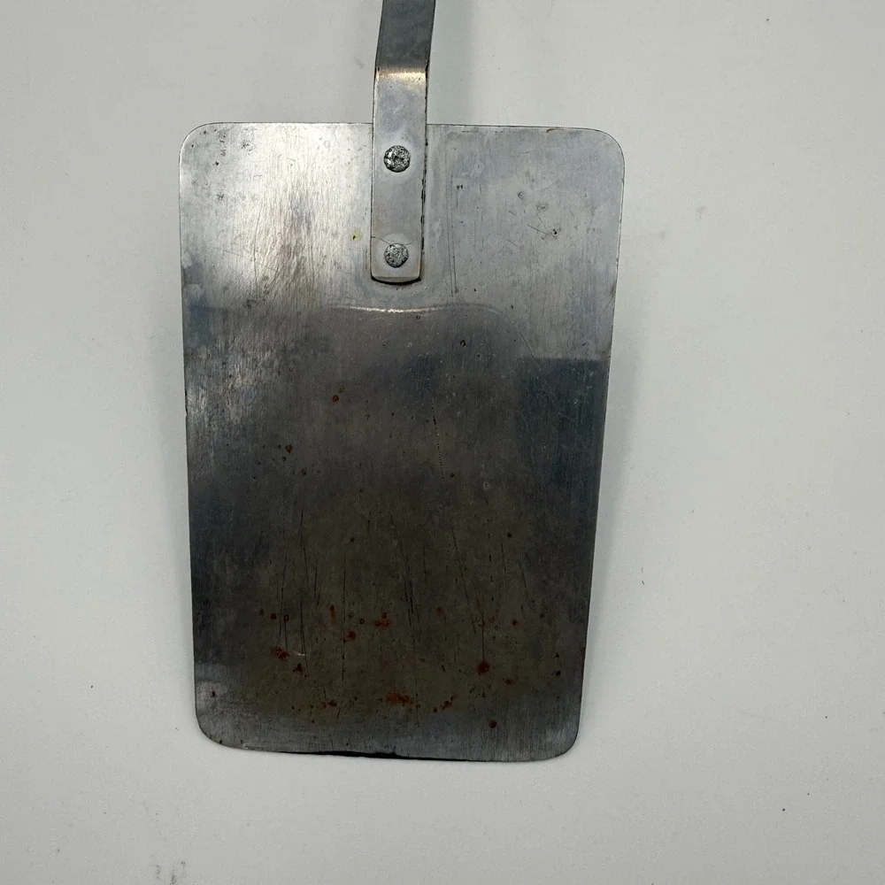 Vintage Household Japan Deluxe Spatula Heraldic Crest White Handle Stainless
